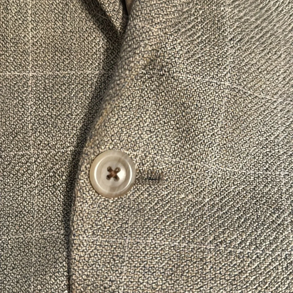 Nordstrom Classics Canvas Tailoring wool‎ / silk blend tan plaid sports coat 44T
